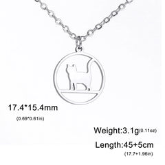 Walking Cat Kitten Necklace for Women Stainless Steel Pendant Necklaces - PeticaDeals