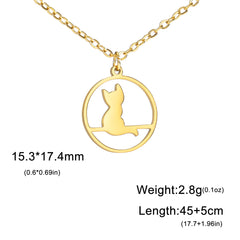 Walking Cat Kitten Necklace for Women Stainless Steel Pendant Necklaces - PeticaDeals