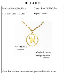 Walking Cat Kitten Necklace for Women Stainless Steel Pendant Necklaces - PeticaDeals