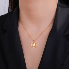 Walking Cat Kitten Necklace for Women Stainless Steel Pendant Necklaces - PeticaDeals