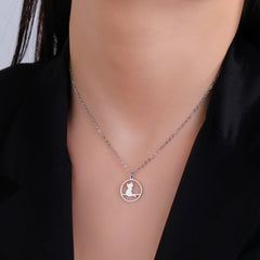 Walking Cat Kitten Necklace for Women Stainless Steel Pendant Necklaces - PeticaDeals