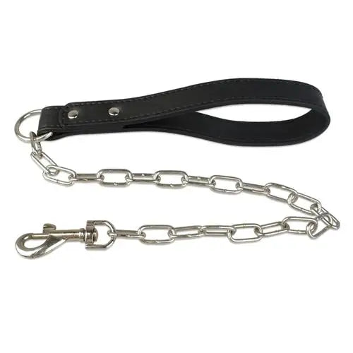 Walking Lead Rope Harness Leashes With Leather Handle Durable Dog Chain Leash Small Large Dogs - PeticaDeals