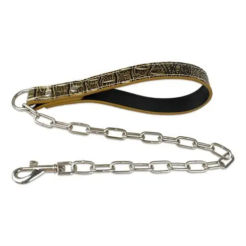 Walking Lead Rope Harness Leashes With Leather Handle Durable Dog Chain Leash Small Large Dogs - PeticaDeals