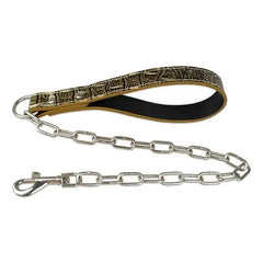 Walking Lead Rope Harness Leashes With Leather Handle Durable Dog Chain Leash Small Large Dogs - PeticaDeals