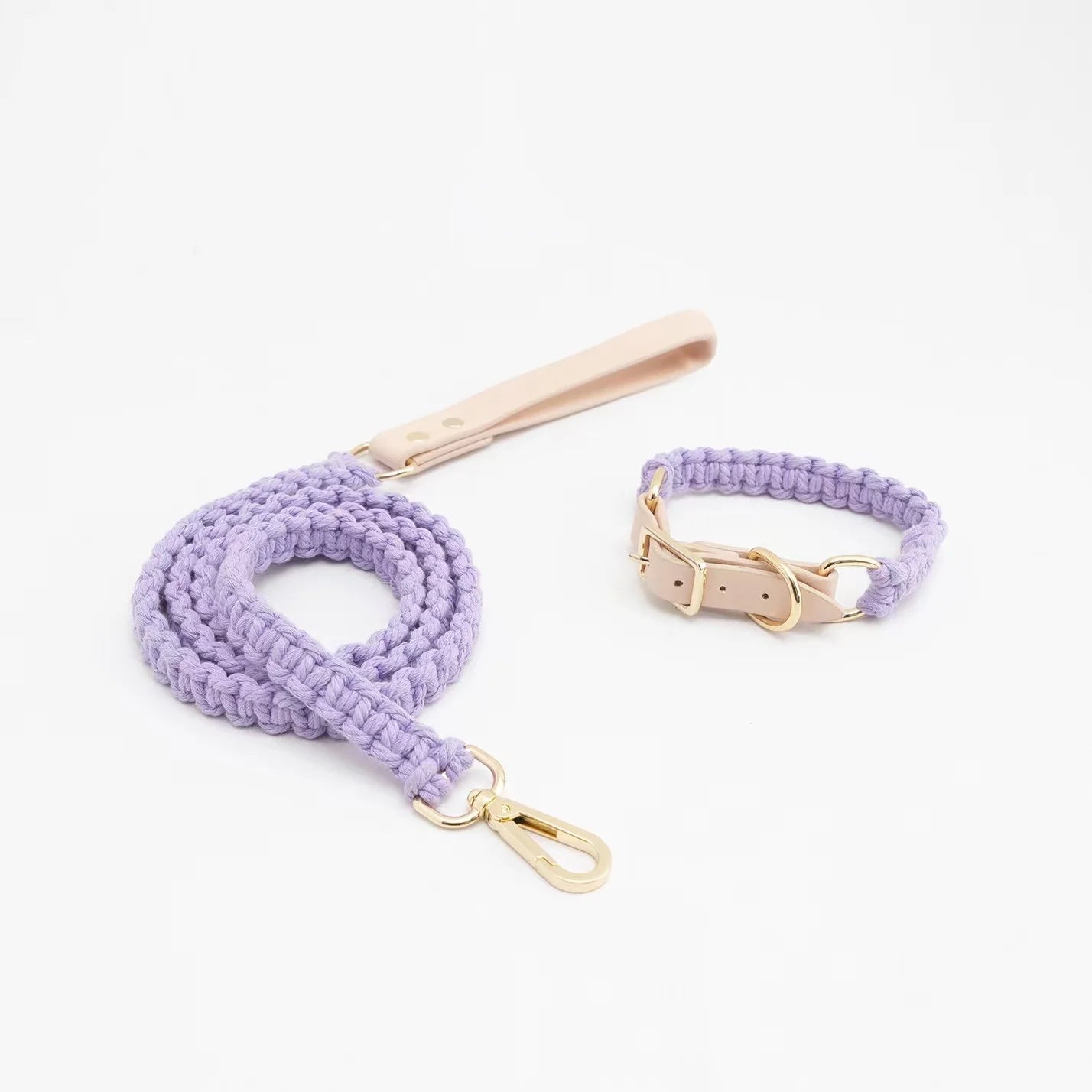 Wind Leather Hand Woven Dog Collar Leash Soft And Comfortable Pet Leash Adjustable Dog - PeticaDeals