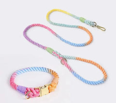 Wind Leather Hand Woven Dog Collar Leash Soft And Comfortable Pet Leash Adjustable Dog - PeticaDeals