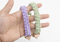 Wind Leather Hand Woven Dog Collar Leash Soft And Comfortable Pet Leash Adjustable Dog - PeticaDeals