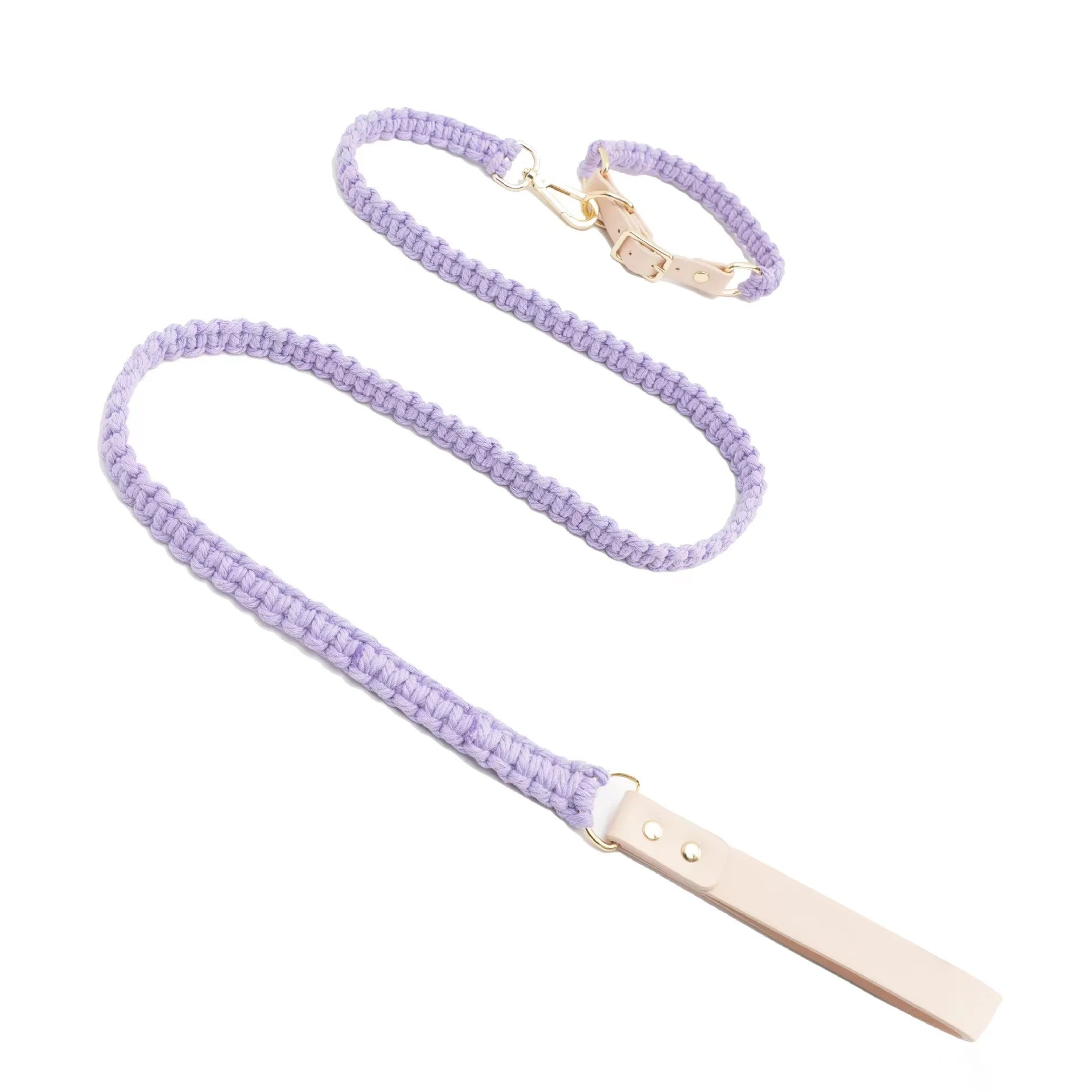 Wind Leather Hand Woven Dog Collar Leash Soft And Comfortable Pet Leash Adjustable Dog - PeticaDeals