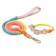 Wind Leather Hand Woven Dog Collar Leash Soft And Comfortable Pet Leash Adjustable Dog - PeticaDeals