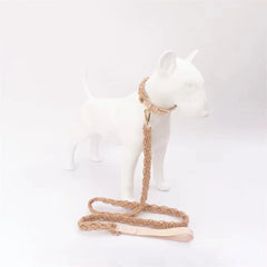 Wind Leather Hand Woven Dog Collar Leash Soft And Comfortable Pet Leash Adjustable Dog - PeticaDeals