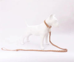 Wind Leather Hand Woven Dog Collar Leash Soft And Comfortable Pet Leash Adjustable Dog - PeticaDeals