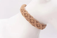 Wind Leather Hand Woven Dog Collar Leash Soft And Comfortable Pet Leash Adjustable Dog - PeticaDeals