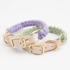 Wind Leather Hand Woven Dog Collar Leash Soft And Comfortable Pet Leash Adjustable Dog - PeticaDeals