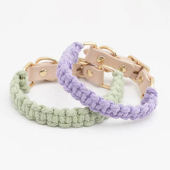Wind Leather Hand Woven Dog Collar Leash Soft And Comfortable Pet Leash Adjustable Dog - PeticaDeals