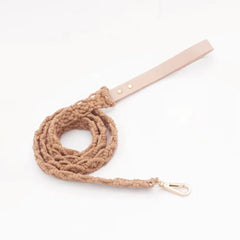 Wind Leather Hand Woven Dog Collar Leash Soft And Comfortable Pet Leash Adjustable Dog - PeticaDeals