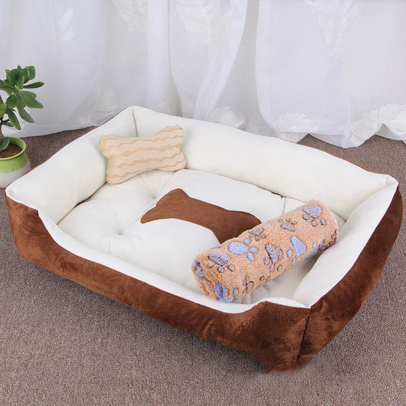 Winter Big Pet Bed Warm Fleece Pet House - PeticaDeals