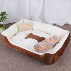 Winter Big Pet Bed Warm Fleece Pet House - PeticaDeals