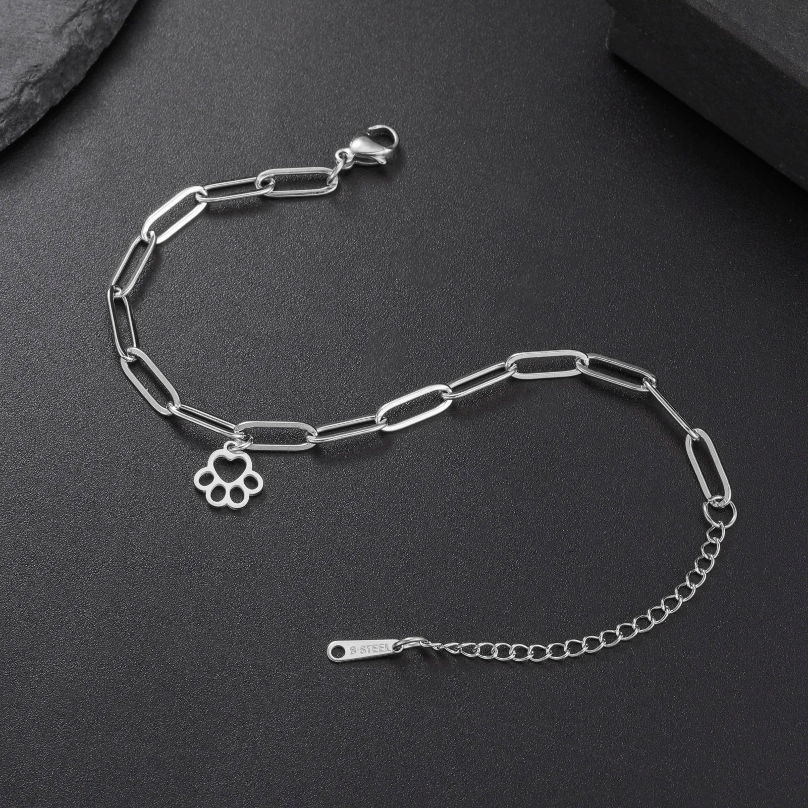 Women's Bracelet Stainless Steel Rectangular Chain Hip Hop Vintage Pendant Jewelry - PeticaDeals
