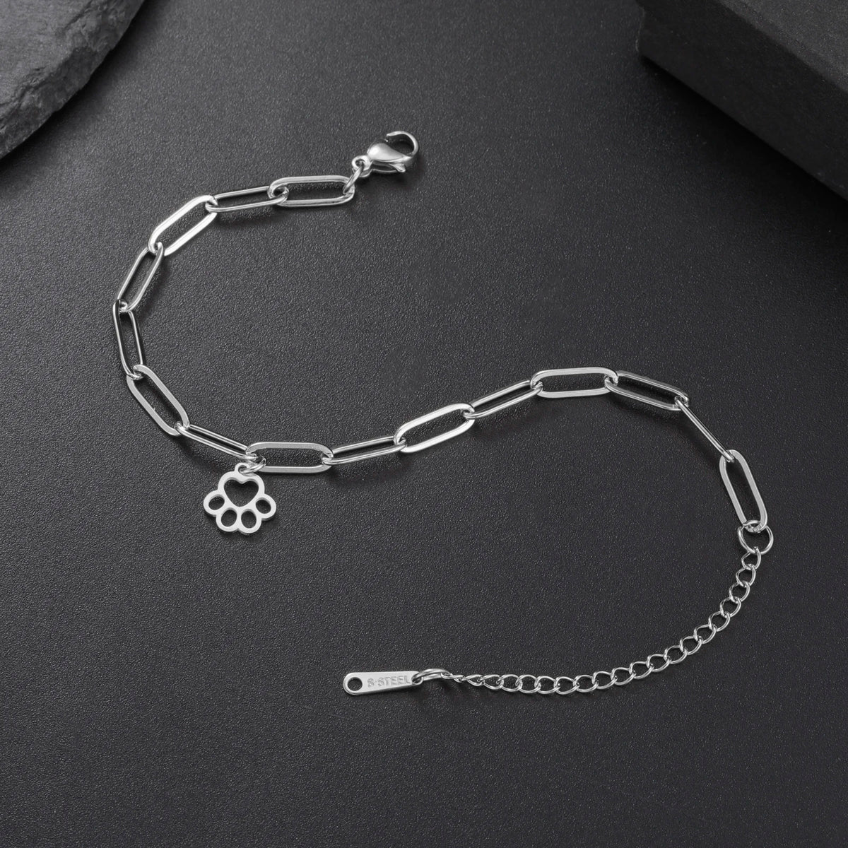 Women's Bracelet Stainless Steel Rectangular Chain Hip Hop Vintage Pendant Jewelry - PeticaDeals