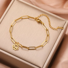 Women's Bracelet Stainless Steel Rectangular Chain Hip Hop Vintage Pendant Jewelry - PeticaDeals