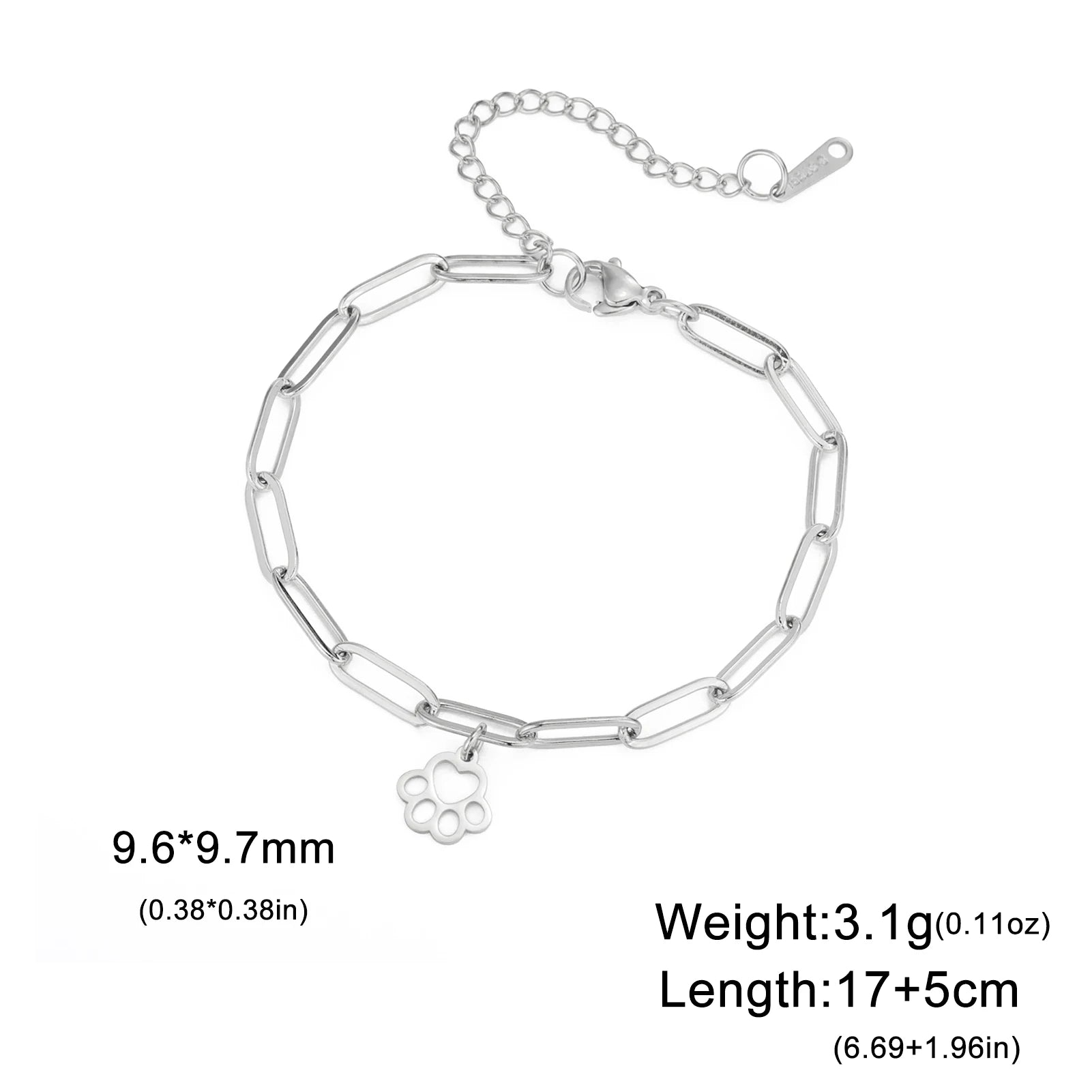Women's Bracelet Stainless Steel Rectangular Chain Hip Hop Vintage Pendant Jewelry - PeticaDeals