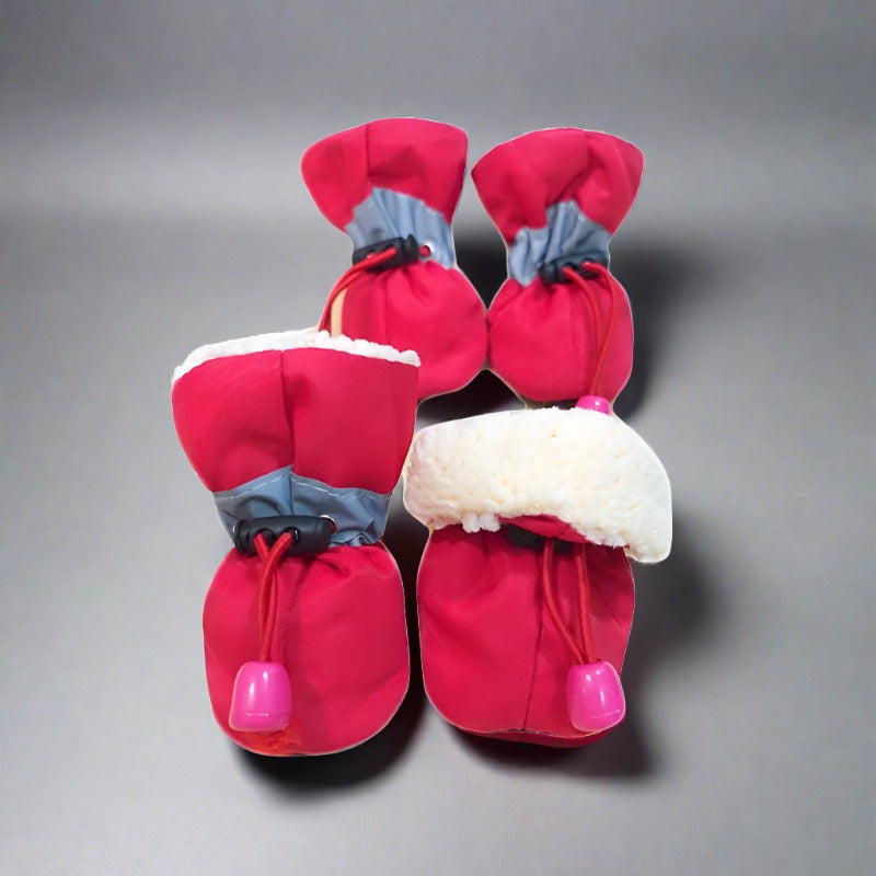 4pcs/set Dog Winter Warm Anti-skid Rain Shoes - PeticaDeals