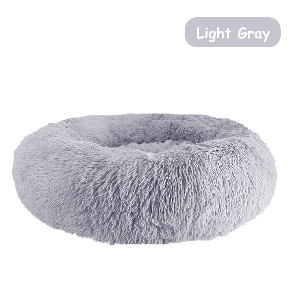Donut Dog Bed Warm Soft Long Plush Dog Cushion - PeticaDeals