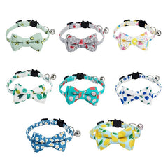 Safety Elastic Bowtie With Bell Small Dog & Cat Collar - PeticaDeals